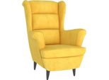 Vidaxl Poltrona Velluto Giallo Senape