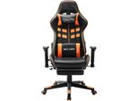 Syfax™ Sedia Da Gaming Con Poggiapiedi Nera E Arancione In Pelle Finta
