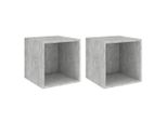 Vidaxl Armadi A Muro 2 Pz. Grigio Cemento 37X37X37 Cm Materiale A Base Di Legno