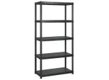 Scaffale A 5 Ripiani Nero 340X40X185 Cm In Plastica