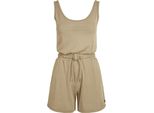DáMský Overal Urban Classics Ladies Short Sleeveless Modal Jumpsuit Khaki - 4XL