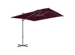 Vidaxl Ombrellone Semaforo Con Palo In Acciaio 250X250 Cm Rosso Bordeaux