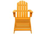 Vidaxl Sedia Da Giardino Adirondack Con Poggiapiedi In Legno Massiccio Di Abete Arancione
