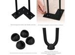 Wolketon 4 Pezzi Tavolo Gambe Hairpin Legs 2 Barre Fai Da Te Gambe Forcina 72Cm (28 Pollici) Per Tavolo Da Pranzo, Comodino, Scrivania, Armadi Tv, Nero