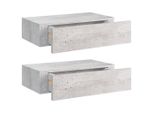 Vidaxl Mensole A Muro Con Cassetti 2 Pz. Grigio Cemento 40X23,5X10 Cm Mdf