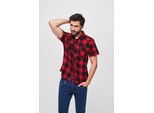Brandit - Checked Flanell Kurzarm Hemd Rot / Schwarz - S