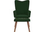 Syfax™ Poltrona Relax Con Poggiapiedi Verde Scuro In Velluto