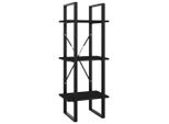 Libreria A 3 Scomparti Nera 40X30X105 Cm In Legno