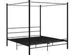 Syfax™ Letto A Baldacchino Nero In Metallo 180X200 Cm