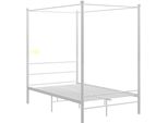 Letto A Baldacchino In Metallo Bianco 120X200 Cm
