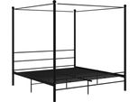 Syfax™ Letto A Baldacchino Nero In Metallo 200X200 Cm
