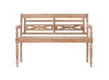 Syfax™ Panca Batavia 120 Cm Bianco Slavato In Legno Massello Di Teak