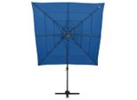 Vidaxl Ombrellone Con Palo In Alluminio A 4 Strati Azzurro 250X250 Cm