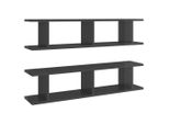 Vidaxl Mensole A Muro 2 Pz. Grigio Lucido 90X18X20 Cm Materiale A Base Di Legno