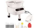Macchina Per Il Tornio Da Vasaio Per Ceramica - 350W - 25 Cm - Pedale - 3 Piedini Di Appoggio - Ideale Per Principianti E Professionisti