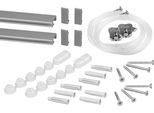 Binari Per Quadri Stas - Stas Cliprail + Corda Perlon 150 Cm + Ganci Per Quadri Zipper - 200Cm (2 X 100Cm) - Argento