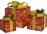 Vidaxl Set Di Decorazioni Per Scatole Regalo 3 Pz. Rosso Per Esterni E Interni