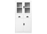 Syfax™ Armadio Per Ufficio Bianco 90X40X180 Cm In Acciaio E Vetro