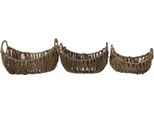 Set Di 3 Cestini Portaoggetti Clayre & Eef Ø 30X22X18 Cm In Rattan Marrone