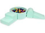 Parco Giochi In Schiuma Con Vasca Rotonda 90X30 Menta + 200 Palline: Viola, Rosa Cipria, Turchese, Giallo