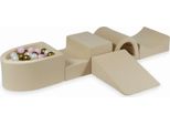 Parco Giochi In Schiuma Con Ponte E Piscina Micro Beige + 100 Palline: Madreperla, Rosa Chiaro, Oro Antico