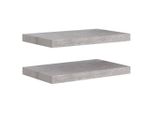 Vidaxl Mensole Sospese 2 Pz. Grigio Cemento 50X23X3,8 Cm Mdf