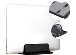 Quvio Supporto Verticale In Alluminio Per Laptop - Larghezza Regolabile - Per Qualsiasi Laptop O Macbook - Supporto Verticale - Nero