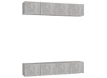 Mobili Tv 4 Pz. Grigio Cemento 80X30X30 Cm Materiale A Base Di Legno