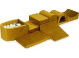 Il Più Grande Parco Giochi In Schiuma Con Pool Micro Velvet Gold + 100 Palline: Oro Chiaro, Madreperla, Argento, Trasparente
