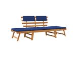 Vidaxl Panca Da Giardino Con Cuscini 2 In 1 190 Cm In Legno Massiccio Di Acacia