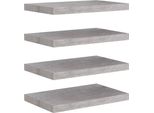 Vidaxl Mensole Sospese 4 Pz. Grigio Cemento 50X23X3,8 Cm Mdf