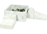 Parco Giochi In Schiuma Con Vasca Quadrata 90X90X40 In Marmo + 400 Palline: Oro Chiaro, Madreperla, Argento