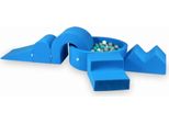 Parco Giochi In Schiuma Con Vasca Rotonda 90X30 Blu + 5 Elementi + 200 Palline: Bianco, Grigio, Turchese