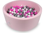 Bacino Di Asciugatura 110X40Cm Rosa Cipria Con 500 Palline: Bianco, Grigio, Rosa