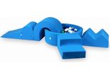 Parco Giochi In Schiuma Con Vasca Rotonda 90X30 Blu + 5 Elementi + 200 Palline: Bianco, Grigio, Turchese, Blu
