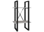 Libreria 2 Scomparti Grigio Cemento 40X30X70 Cm Materiale Legno