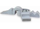 Parco Giochi In Schiuma Con Piscina 90X30 Velvet Soft Light Grey + 5 Elementi + 200 Palline: Trasparente, Madreperla, Argento, Grafite Metallizzata
