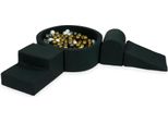 Parco Giochi In Schiuma Con Piscina Rotonda 90X30 Grafite + 200 Palline: Oro Antico, Grafite Metallizzata, Perla