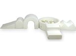 Parco Giochi In Schiuma Con Vasca Rotonda 90X30 Boucle Bianco + 5 Elementi + 200 Palline: Trasparente, Bianco, Madreperla, Oro Chiaro