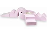 Parco Giochi In Schiuma Con Vasca Rotonda 90X30 Velvet Soft Rosa Chiaro + 5 Elementi + 200 Palline: Trasparenti, Madreperla, Opalescenti
