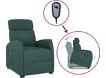 Vidaxl Sedia Reclinabile In Tessuto Verde Scuro