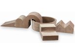 Parco Giochi In Schiuma Con Piscina Rotonda 90X30 Velvet Soft Dark Beige + 5 Elementi Senza Palline