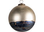 Clayre & Eef Guaina Di Natale Xl Ø 17 Cm In Vetro Nero Dorato
