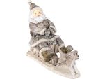 Figurina Di Babbo Natale Clayre & Eef 24X8X16 Cm In Plastica Grigia