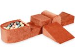 Parco Giochi In Schiuma Con Collina E Piscina Micro Velvet Soft Canyon Clay + 100 Palline: Oro Chiaro, Oro Rosa, Argento, Madreperla