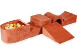 Parco Giochi In Schiuma Con Ponte E Piscina Micro Velvet Soft Canyon Clay + 100 Palline: Beige, Oro, Trasparente
