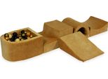Parco Giochi In Schiuma Con Ponte E Piscina Micro Velvet Soft Caramel + 100 Palline: Beige, Oro Antico, Oro, Nero