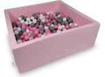 Bacino Di Asciugatura 110X110X40Cm Rosa Cipria Con 600 Palline: Bianco, Grigio, Rosa Cipria