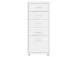 Vidaxl Armadio Per Archiviazione Con Rotelle Bianco 28X41X69 Cm Metallo