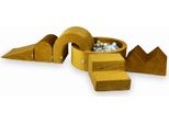 Parco Giochi In Schiuma Con Piscina Rotonda 90X30 Velvet Gold + 5 Elementi + 200 Palline: Madreperla, Argento, Oro Chiaro